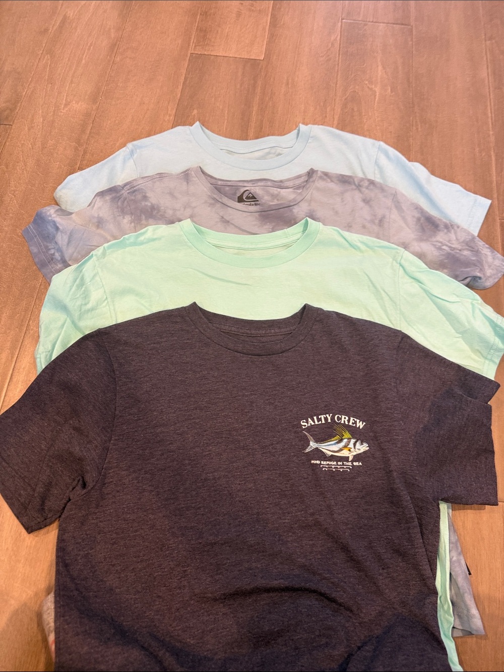 Salty Crew Kids Short-Sleeve Tees - Charcoal, Mint, Tie-Dye Gray, Light Blue